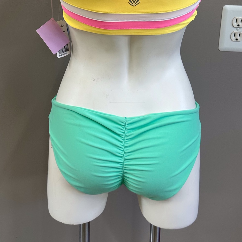 Cyn & Luca Scoop Swimsuit Bikini Bottom Green/Teal SZ XL
